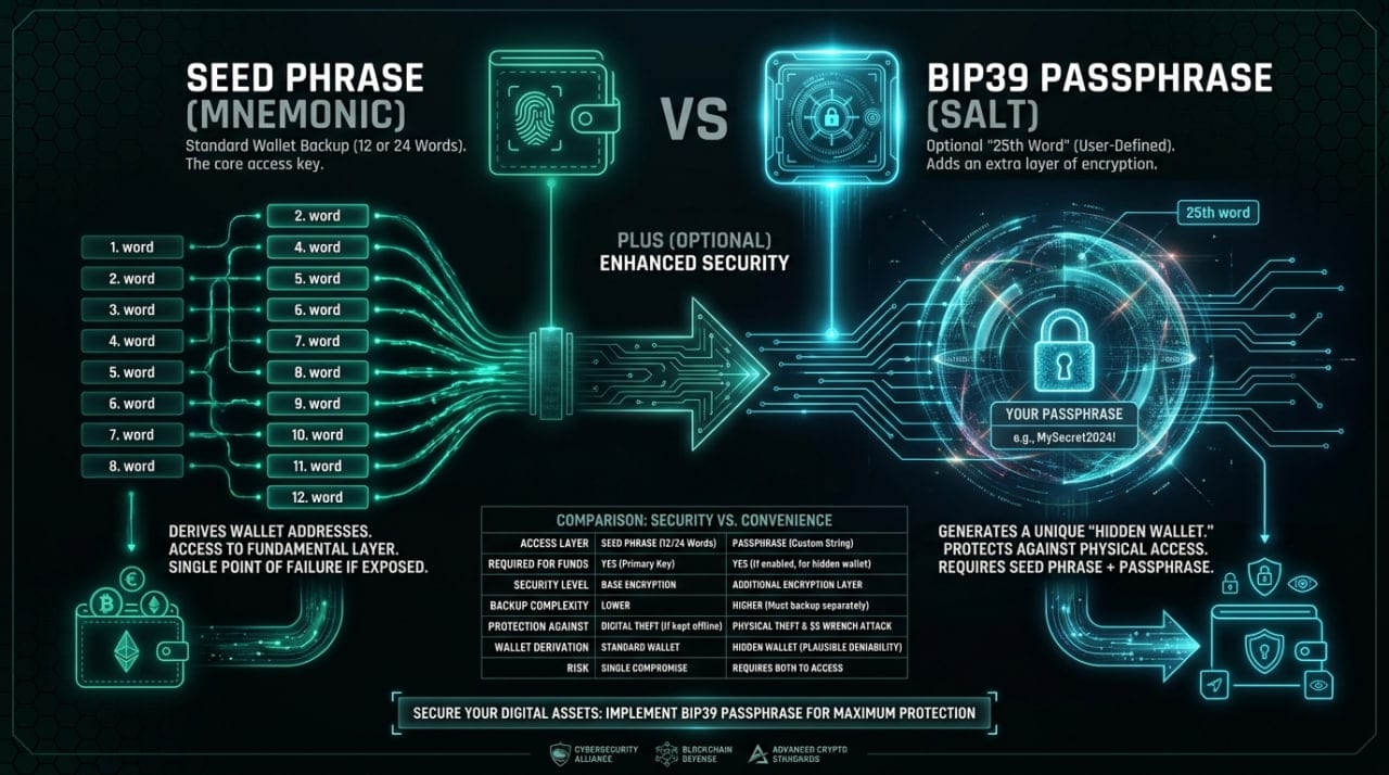 BIP39 Passphrase vs Seed Phrase